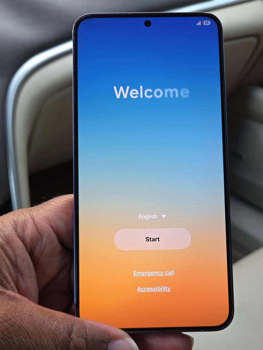 Samsung Blue Smartphone with Gradient Display